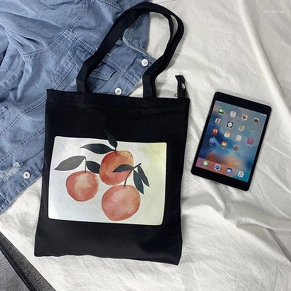 Umhängetaschen Handtaschen für Studienbeutel Orangendruck Canvas Reißverschluss Mobiltelefon Reisen Praktische Design -Tasche Bolsos