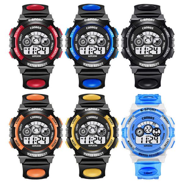 Childrens Watch Multi funktionaler Regenbogen wasserdichte Schüler elektronischer Jugendsport Wecker mechanisch