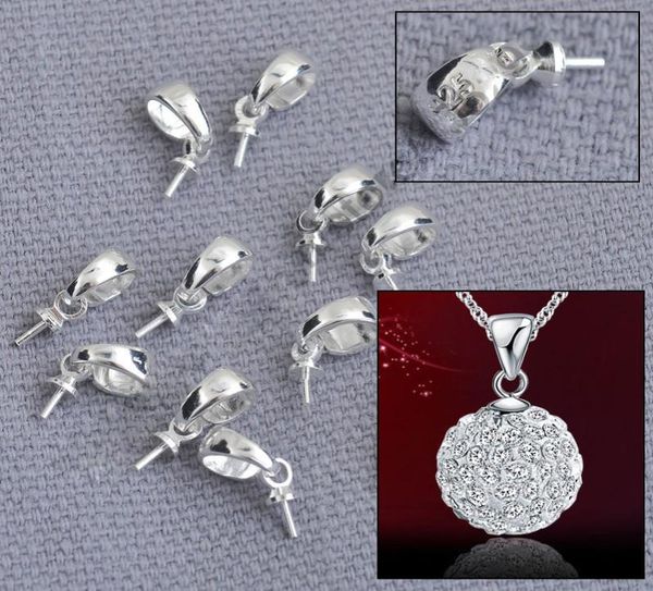 Navio rápido 100pcs sólido 925 Sterling Silver Jewelry Conclícios Copo Conector de fiança de tampa para joias pendentes de miçangas artesanais1809600