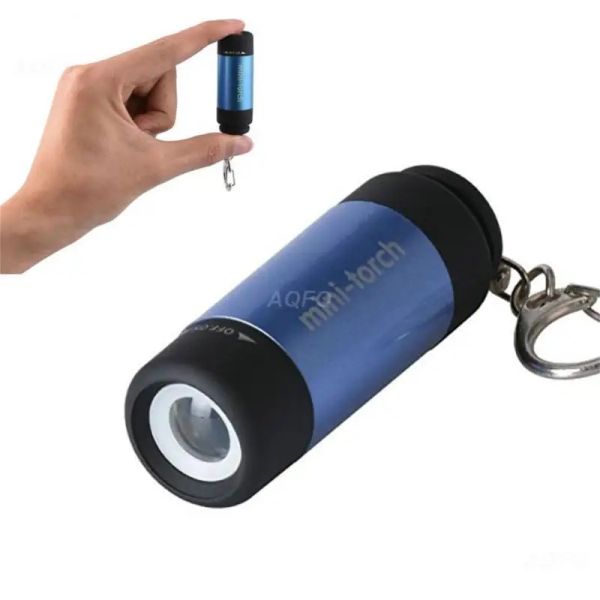 LED Mini Light USB wiederaufladbare tragbare Taschenlampe Keychain Lampe wasserdichte Lichtwandercamping -Taschenlampen