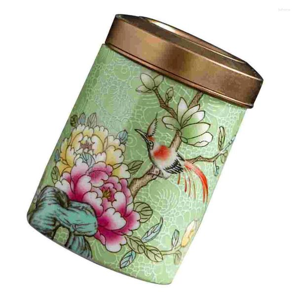 Garrafas de armazenamento de esmalte o recipiente de folhas de gabinete de grãos de café cerâmica cerâmica jarra jaru alimentos recipientes de pálpebras de açúcar