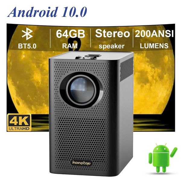 Projectors Smart Projector 1080p Android 10.0 200ansi Mini Portable WiFi 4K Home Theatre 720p подходит для Samsung Apple Outdoor 4K Projector J240509