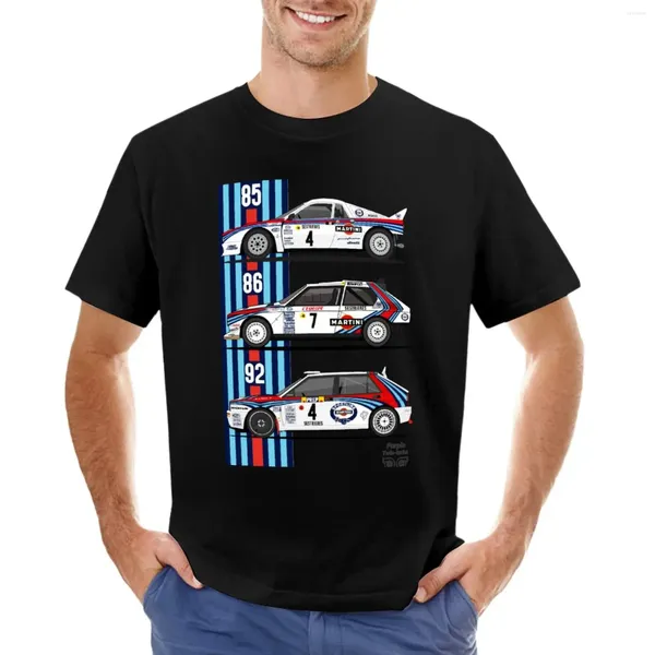 Herren T-Shirts Lancia Martini Trio T-Shirt Schwarz Shirt Edition Slim Fit für Männer