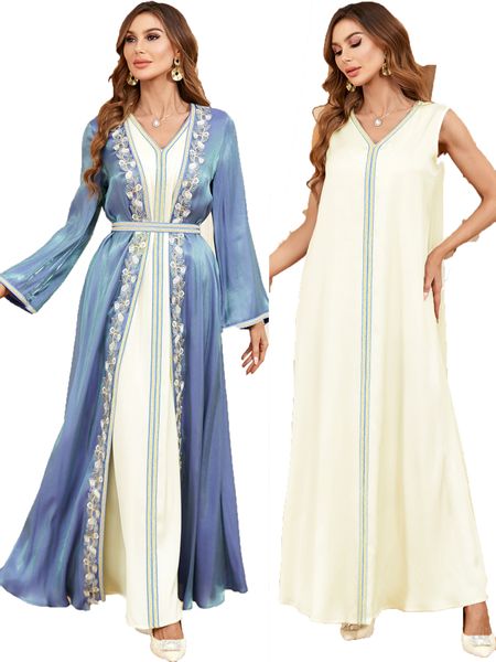 Vestidos de noite vestidos elegantes de estilista para mulheres vestes de roupas árabes Rúscos de coletes bordados para o Cardigan Vestre