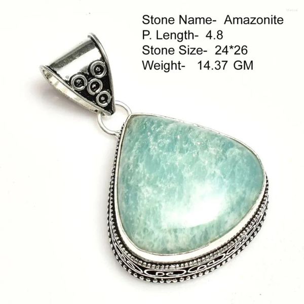 Collane a sospensione vera antiche turchese antiche lazuri agata amazonite Labradorite Silvers si sovrappongono al rame