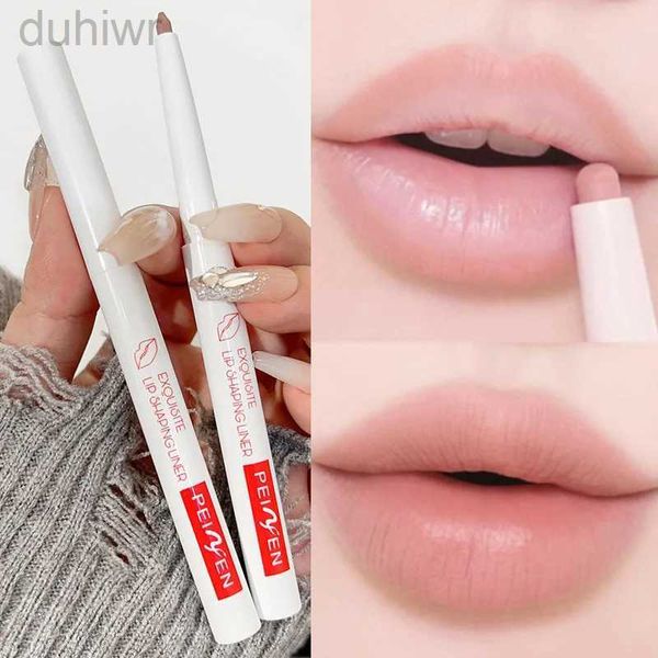 Lippenstifte 3D Matt Nude Lipliner wasserdichtes Lip Liner Umriss Lippenstiftstift Milch Glattes Nude High Pigment Lippenfarbe Kosmetik D240510