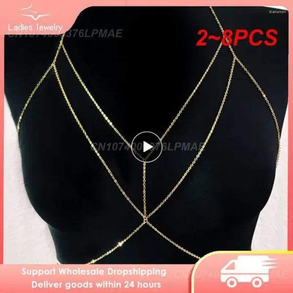 Catene da 2-8 pezzi Nappel Sexy Beach Wedding Women Bra Cross Bikini In Hollow Out Body Chain Bod Fine tost Girl Belly Waist