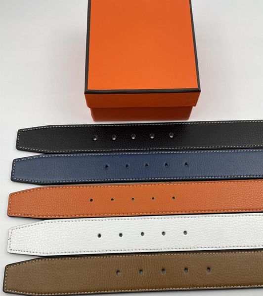 Fashion Highend Custom Belt Lazer Gold e Silver Buckle 6 Cores Business Men039s Design Belts genuínos com Box9606249