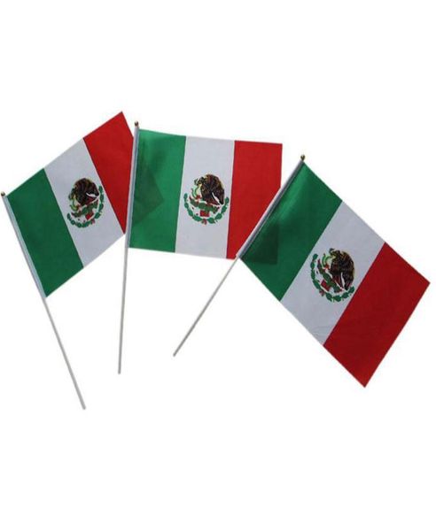 México bandeira de mão para uso interno externo Festival de tecido de poliéster 100d Faça suas próprias bandeiras 9481697