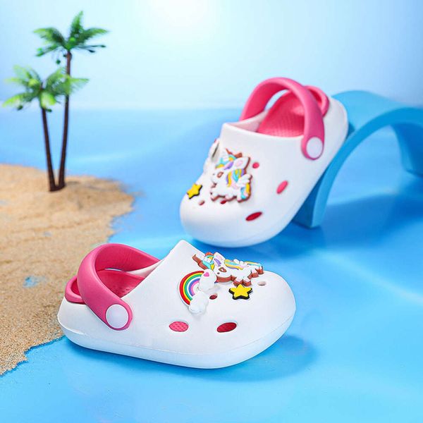 Ragazze estive carine sola sandali anti -slip sandali Slifori per bambini e bambini scarpe buche ragazzi