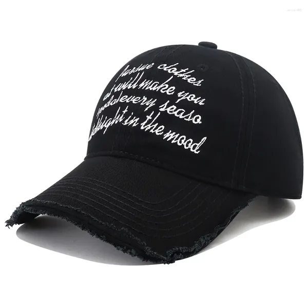 Caps de bola unissex homens pretos letra branca letra bordada de beisebol y2k snap back tap casquette homme feminino chapéu de pai capuz gorra de hombre