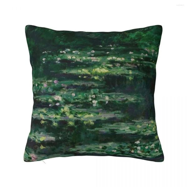 Cuscino Claude Monet - Collette d'acqua Fillewcasi di lancio verde scuro per le custodie di divani decorative