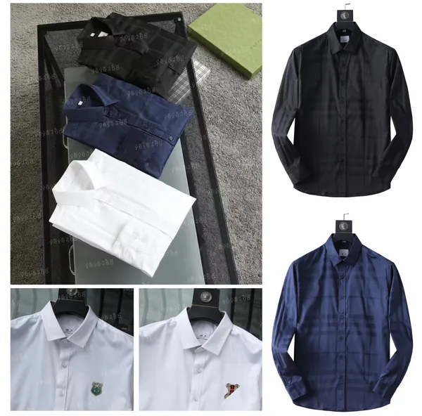 Designer -Herren -Hemd -Hemd Business Fashion Casual Classic Long Sleeve Shirt Männer Stickereien Luxuskleidung