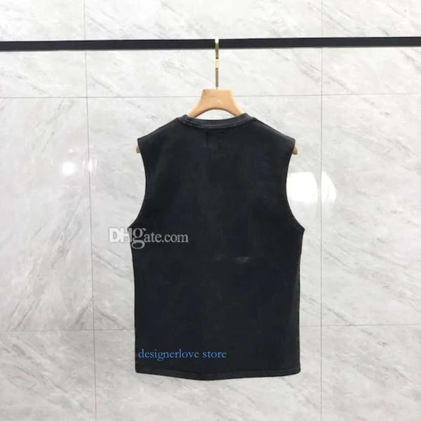 Maglietta maschile maschile di lusso marchio marchio estate casual nuovo abbigliamento in cotone puro cotone canotta lettere camisole a maniche corte da donna maglietta alla moda