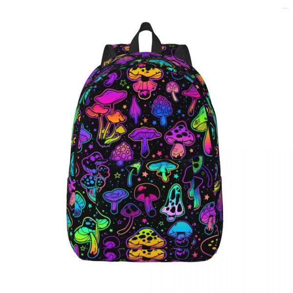Backpack Custom Pilzmuster Canvas Backpacks Männer Frauen lässig Bookbag für College School Magic Boho Bags