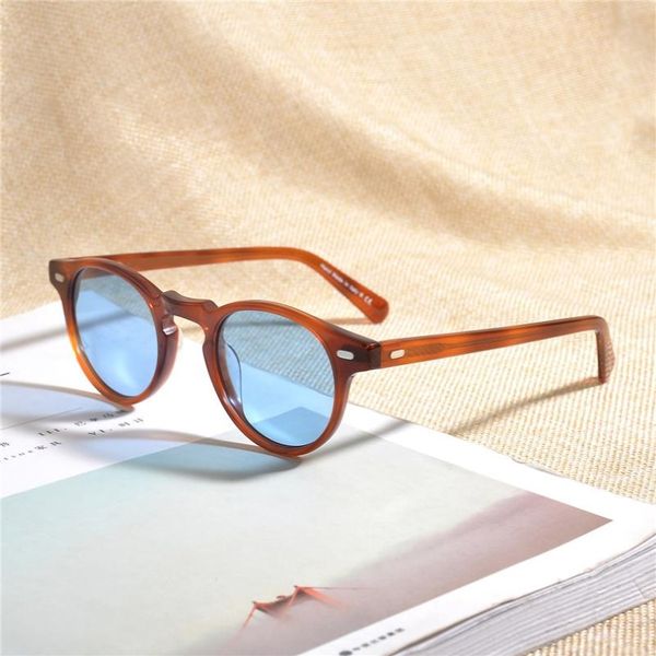 Occhiali da sole Gregory Peck Glasshi da sole polarizzati vintage OV5186 Designer di marchi trasparenti uomini donne OV 5186 GAFAS OCULOS CON CASSUNGLAS 2411