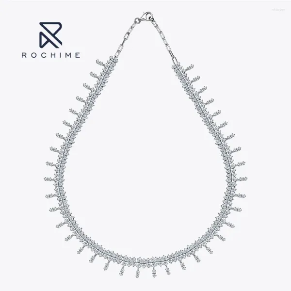 Catene Rochime Luxury Marquise Cut Galaxy Series Nemond Necklace 925 Sterling Silver Gold Plodato 5A Zircon Fine gioielli per donne