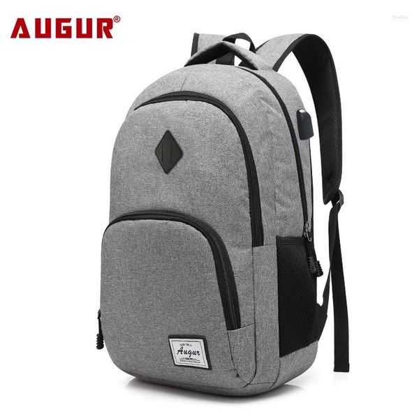 Backpack Augur Men Women Backpacks USB Charging Masculino Oxford School Bag School Viagem Teenager Student Notebook Pacote traseiro
