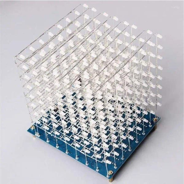 Kerzenhalter 8x8x8 LED Cube 3D Light Square Blue Blitzelektronik DIY Kit benötigt Lötdynamik -Effekt Nachtlampe Laterne