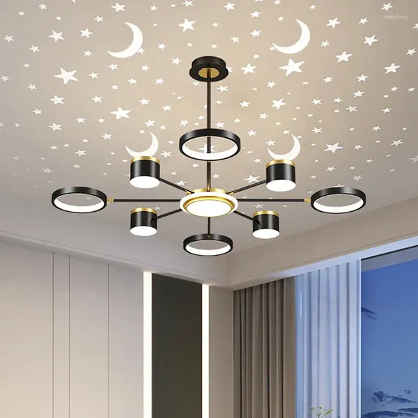 Lampadari soggiorno luce principale luce semplice atmosfera moderna 2024 netto proiezione di lusso stella da letto lampadario da letto