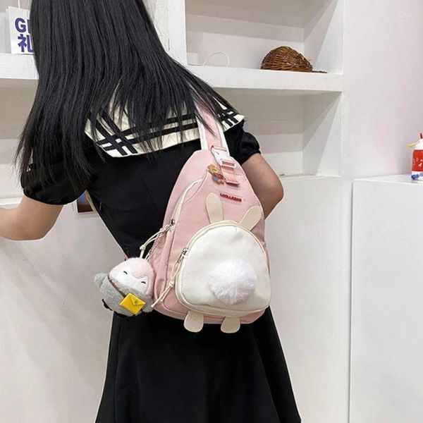 Taillenbeutel Frauen süße Cross Body Messenger -Tasche junge Mädchen in der Plüsch Cartoon kleine Brust Harajuku Fahrt Schulterhandtasche