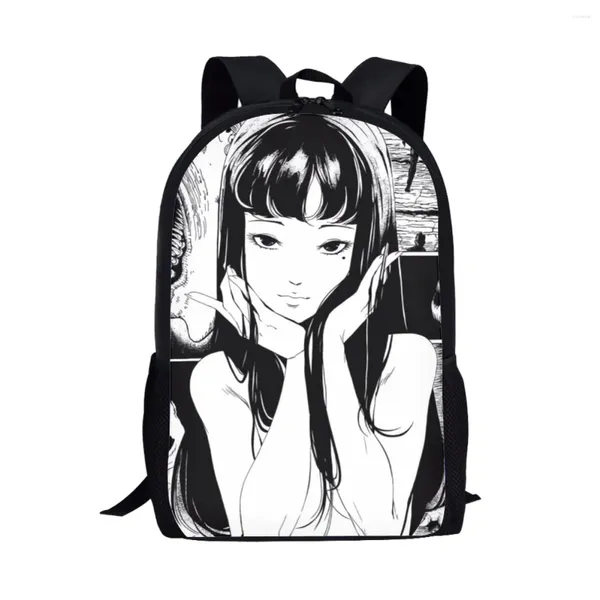 Backpack Giappone Horror Manga Stampare Borse per la scuola per il design del marchio Girl di alta qualità Studenti portatili durevoli da esterno