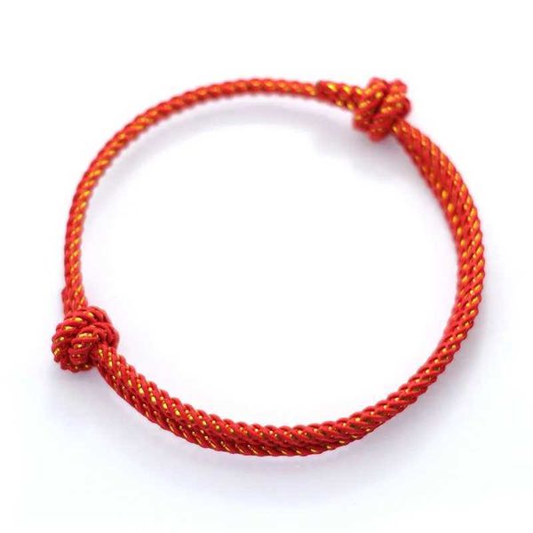 Charm Bracelets Viel Glück rotes Seilarmband für Männer Frauen verstellbare handgefertigte geflochten