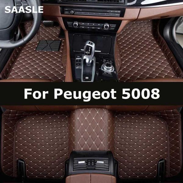 Коврики ковриков Saasle Custom Car Male Mats для Peugeot 5008 2016-2023 года Auto Carpets Foot Coche Accessorie T240509