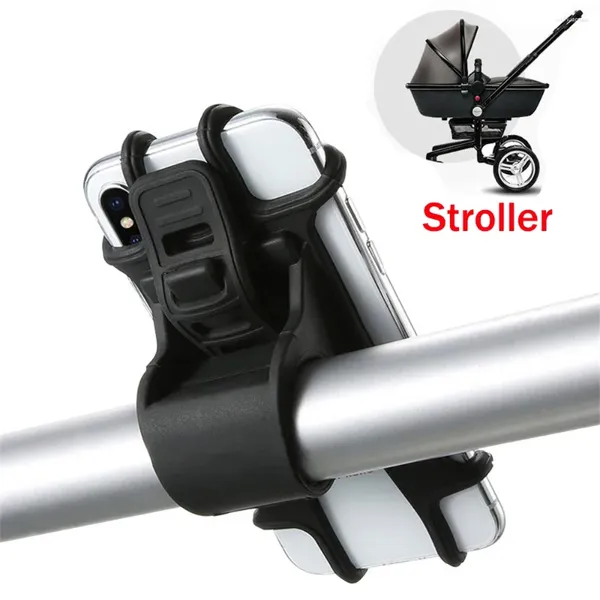 Kinderwagen Teile Babyzubehör Universal Silicon Telefonhalter Mobile für Pram Bicycle GPS Mount Bracket