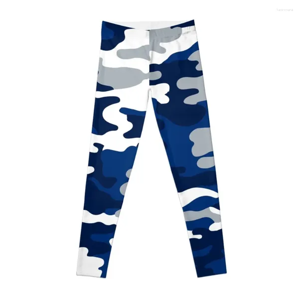 Aktive Hosen Blau und weiße Armee Leggings Yoga Pant Women Harem Gym Bonging Woman in Capris