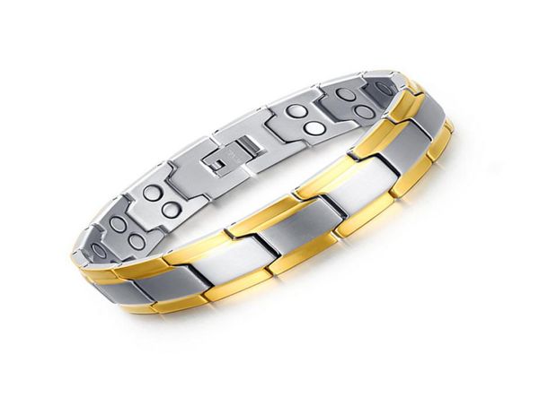 Nova moda 22cm Bracelete masculina Jóias de ímãs Cuidados de energia Magnetic Bracelets Therapy Balanço e energia PADER039S1414421