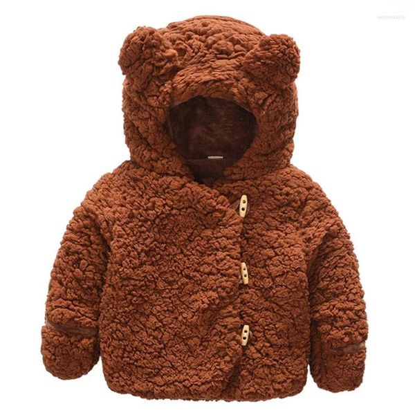 Coppa di 0-2 anni Abiti per bambini di alta qualità Giacca calda di alta qualità Spettata Peluga di peluche Girls Autunno Inverno con cappuccio per bambini capricci