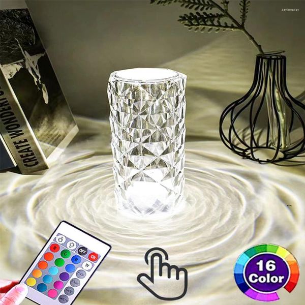 Lâmpadas de mesa 5W 5V 3000K/4000K/6500K/RGB LED Crystal Rose Night Light Bar Tent de atmosfera