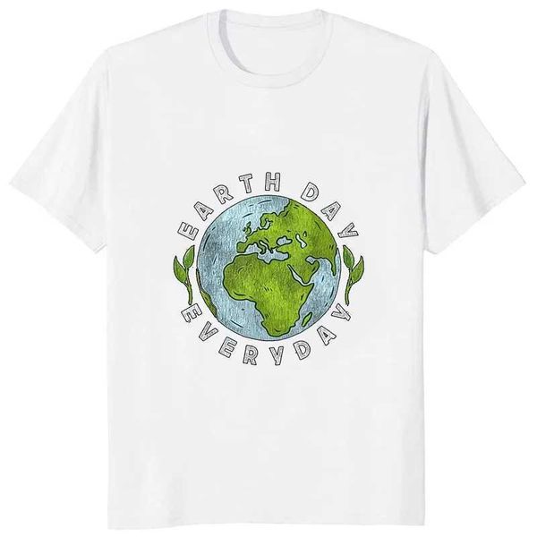 Frauen T-Shirt Daily Earth Day Druckschutz Erde T-Shirt Roman T-Shirt Hip Hop Freizeit Mode Unisex Lose Herren tragen Y240509