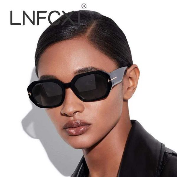 Солнцезащитные очки Lnfcxi Fashion Square Sunglasses для женщин -дизайнера бренда Retro Black Eye Mask UV400 Mens Trend Sunglasses J240508