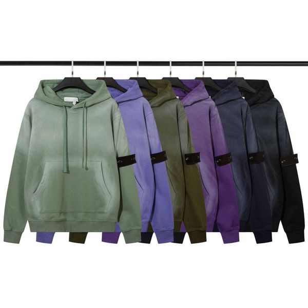 Hoodie Herren Hoodies Designer Sweatshirt Männer Pullover Hoody Feste Farbe gewaschener Härte Logo Abzeichen Einsatz Tasche Lose Herren Hoodie