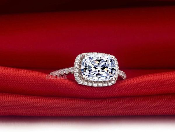 Hochzeitsvergütung Ring US Gia Sona Diamond Drill Drei Generationen IJ Farbe 3 Karat Platin -plattierte Sterling Silber Frauen 98488872