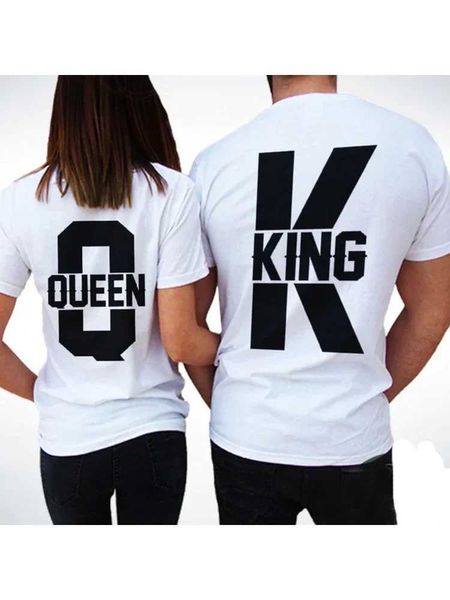 Herren T-Shirts Sommerpaar T-Shirt Outfits King and Queen Graphic Print Kurzärmel Fashion Casual Liebhaber Kleidung T-Shirt Liebhaber Kleidung 2405