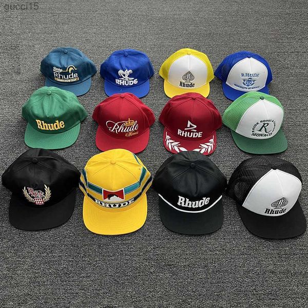 Caps de bola de alta qualidade Rhude Hats Men Womens Unissex Bordado Baseado Baseball Roupas Casuais de Streetwear Estilo Hip-Hop Straight Cap Imafu