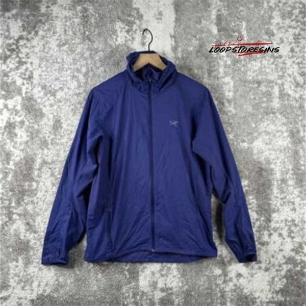 Designer de marca Bordado Jackets Spring Jackets Incndo Hoodie Small Men's Blue Nylon Shell Jacket Ful Zipper Jacket Utpu