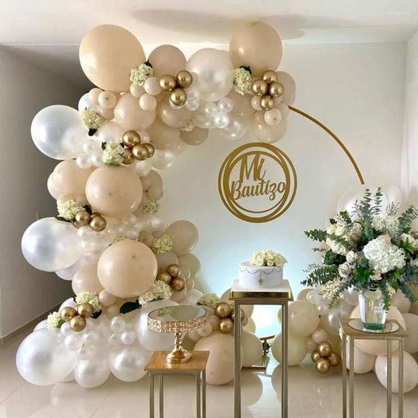 Decorazione per feste Pearl White Arch Garland Kit Sand Gold Gold Balloons Birthday Birthday Baby Shower Anniversary Decorations