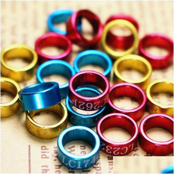 Andere Vogelversorgungen Ringe 50 PCs Taubenbänder 5mm Fuß Ringarten Identifizieren Sie Trainingstetikett für Küken kleine Tropfenabgabe Dhoxm