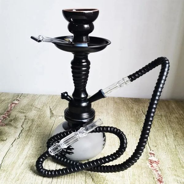 Arabien Shisha Set kleiner einzelner Röhrchen Shisha Glasflasche Keramik Schüssel Schlauch Pipe Shisha Wasserpfeife Zubehör Geburtstagsgeschenk 240509