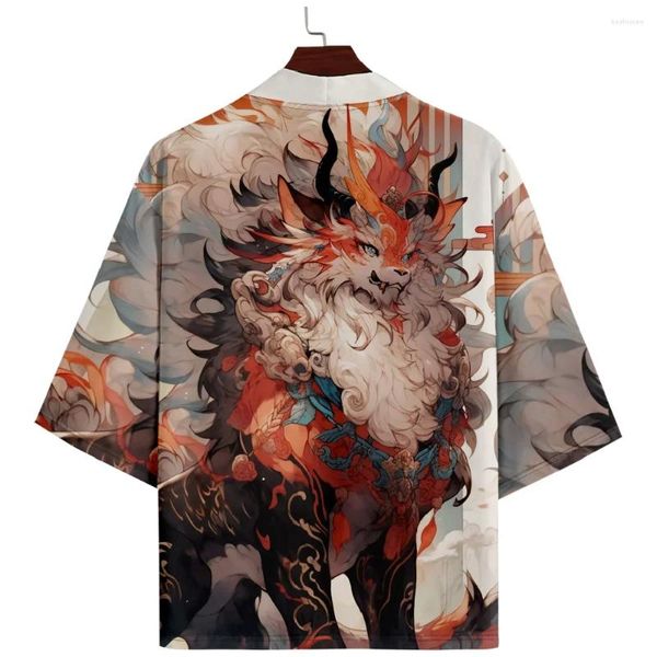 Abbigliamento etnico cardigan shirt yukata giapponese samurai haori 2024 stampa tradizionale kimono uomini donne cosplay plus size 4xl 5xl 6xl