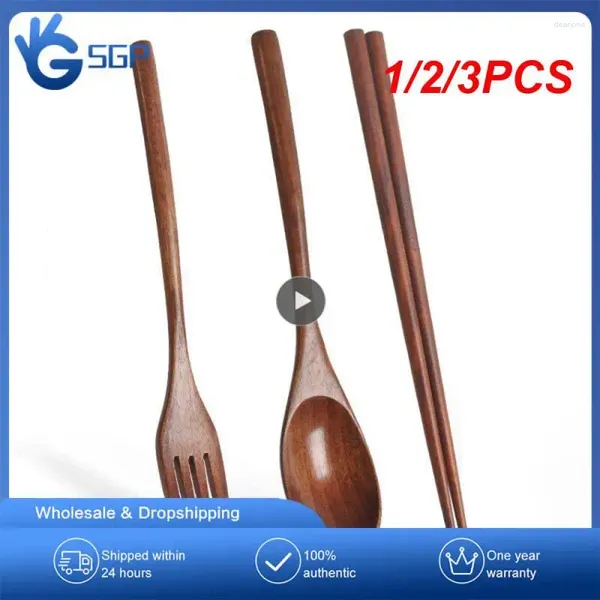 Conjuntos de utensílios de jantar 1/2/3pcs coreanos de madeira de mesa de madeira palha