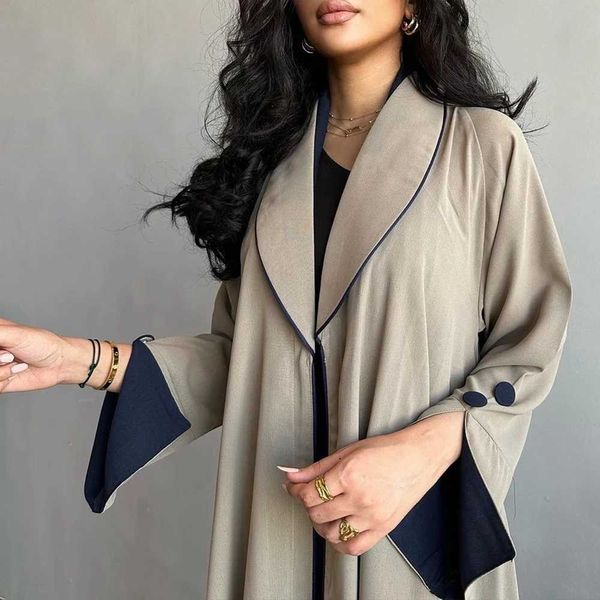 Ethnische Kleidung 2024 neuer eleganter Button Split Slve Muslim Abaya für Frauen Abayas Maxi Vestidos Marokko Kaftan Turkey Arabisch Long Robe T240510