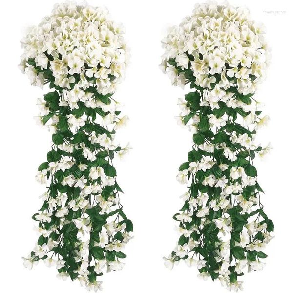 Fiori decorativi 1pc artificiale lungo vite rosa a casa matrimonio outdoor arch decorazioni di celebrazione natalizia festa pografia