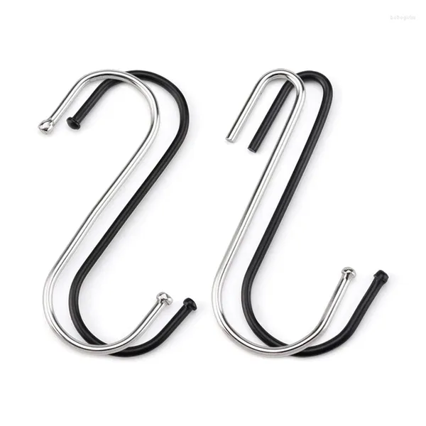 Haken 5/10pcs S-Shape Haken Edelstahl Kleidung Taschen Handtücher Hängende Rack Multifunktion Küchen Schlafzimmer S Geländerbügel