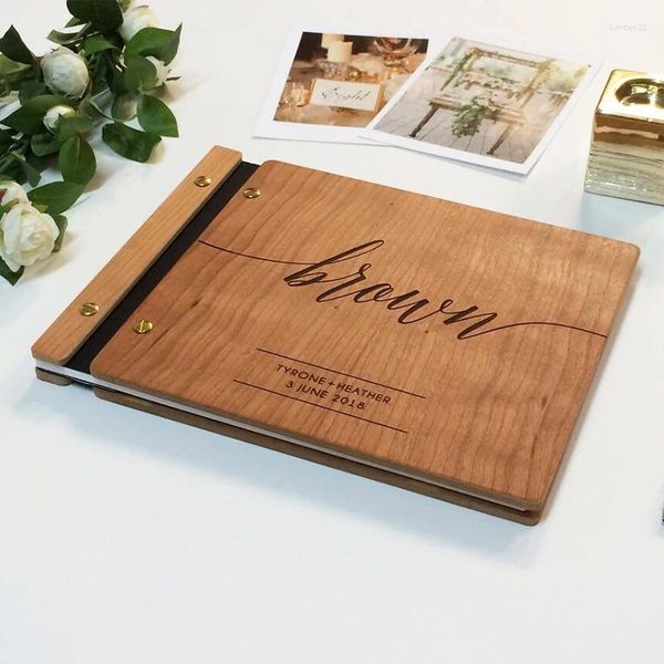 Partyversorgungen Custom Wood Guest Book Po Booth Hochzeit Gästebuch Holz moderne Schild Hochzeiten Geschenk