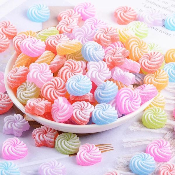 Figurine decorative da 50 pc Simulazione Candy Flatback Resina Cabochon Kawaii Food Falling Play Fit Telefono Pagni DECO Accessori per capelli fai -da -te